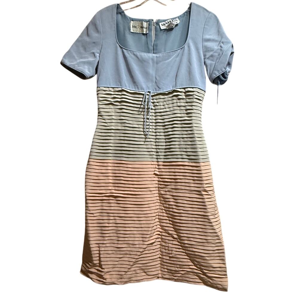 Vintage Mayela Haute Couture Silk Layered Midi Dress - Size 12 - NWT $3,070 MSRP